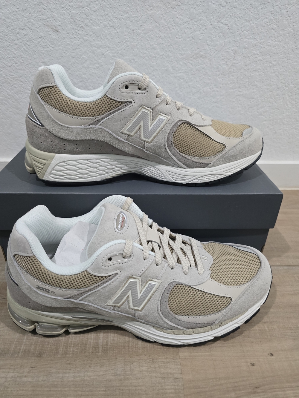 New Balance Men's 2002R Mesh & Suede Sneaker in Beige.13M/14.5W